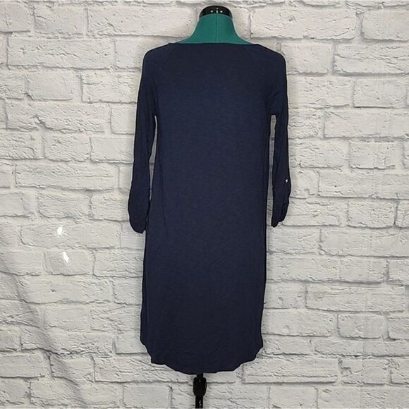 LILLY Pulitzer women's navy blue cotton modal round neck 3/4 sleeve dress Sz S - Picture 5 of 8